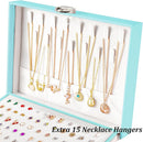Earrings Jewelry Box for Girls, 5 Layers Jewelry Organizer with Earring Holder Organizer for Girls Earring Organizer Jewelry Boxes for Women Earrings and Necklaces Jewelry Box Organizer Teal by TinyTreasures Baby Boutique