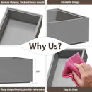 Kitchen Drawer Organizer Bins, Stackable Bamboo Drawer Organizer for Silverware, 2 Pcs Toilet Paper Basket Holder, Wood Bathroom Tray Countertop, Toilet Tank Tray Silver 15" x 6" x 2.5" by CozyNest Decor