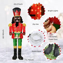 61Inch Nutcracker Christmas Decor Outdoor with LEDs 5 Feet Lighted Large Nutcracker Lighted Christmas Decorations Outdoor with Stakes & Zip Ties for Xmas Yard, Porch, Lawn by CozyNest Decor