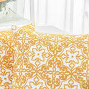 HWY 50 Mustard Yellow Decorative Throw Pillow Covers 18x18 Inch, Pack of 2 Embroidered Cotton Farmhouse Cushion Cover Pillow Case for Sofa Couch Living Room Bed Bedroon, Modern Pattern
