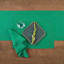 Solino Home Linen Hemstitch Table Runner 120 Inches Long - 100% Pure Linen Emerald Green Table Runner 14 x 120 Inch - Classic Hemstitch by CozyNest Decor