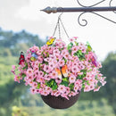 ‌20 Bundles Artificial Flowers for Outdoors‌ with 6 Faux Butterflies, UV Resistant ‌Fake Flowers‌ with Eucalyptus Leaves, ‌Artificial Plants Outdoor‌ for Patio Garden Porch Home Decor (Pink) by CozyNest Decor