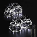 2 Pack 33ft 100 LED Solar Fairy String Lights(Warm White+Cool White+Multicolor) by GreenHaven Gardens