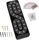 Cribbage Board Game Set 3 Tracks, 2 Storage Area, with 9 Metal Pegs,2 Decks of Playing Cards and Instruction, Wooden Travel Portable Cribbage Game Sets by TinyTreasures Baby Boutique