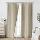 Vision Home Sand Pinch Pleated Full Blackout Curtains Linen Blended Room Darkening Window Curtains 112 inch for Living Room Bedroom Thermal Insulated Pinch Pleat Drapes with Hooks 60" Wx112 Lx1 by CozyNest Decor