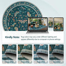 4ft Washable Round Rug - Bug Rugs for Living Room Non-Slip Low Pile Soft Ultra-Thin Machine Washable Circle Carpet for Bedroom, Entryway, Nursery, Kitchen, Home Office (4' Round Teal) by TinyTreasures Baby Boutique