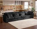 Oversized Modular Sofa, Extra Deep Cloud Corduroy Sectional Couch with Ottoman Chaise, Fluffy Chenille 4 Seater Sofa for Living Room, Villa (Basic 4 Seater, Corduroy Black) by CozyNest Decor