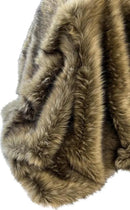 Brown Faux Fur Throw Blanket and Bedspread Caramel and Coffee Colors, Realistic Faux Brown Wolf - Light & Dark Brown Faux Fur - Luxury Throw Blanket, Made in USA, 16406 by CozyNest Decor