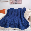Chunky Knit Blanket Throw 40"x60", Chenille Throw Blankets, Handmade Warm & Cozy Blanket Couch Bed Home Decor, Soft Breathable Fleece Banket, Christmas for Couch Bed Sofa Best Gift (Navy Blue) by CozyNest Decor