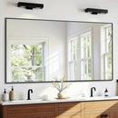 Bathroom Mirror 55" x 30", Large Rectangle Wall Mirror, Black Metal Frame Wall Mounted Mirrors for Bathroom, Vanity, Bedroom, Entryway Decor(Horizontal/Vertical) by CozyNest Decor