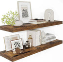 12" Deep Floating Shelves for Wall 36 Inches Long, Heavy Duty Wall Shelves for Bedroom Bathroom Kitchen Laundry Room, Farmhouse Rustic Shelves for Home Decor, 36" X 12" X 2" Set Of 2, Rustic Brown by CozyNest Decor