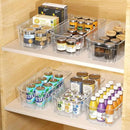 Clear Fridge Organizer, Refrigerator Organizer Bins with Handle, Freezer, Kitchen Cabinet, Pantry Organization, BPA Free Fridge Organizers (12.4 inch 4 Pack) by CozyNest Decor