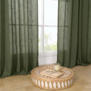 LAMIT Olive Green Linen Curtains 72 inches Long for Living Room, Soft Thick Semi Sheer Light Filtering Bronze Grommet Window Treatments Neutral Drapes for Bedroom, 2 Panels Set, 52 x 72 Inch by CozyNest Decor