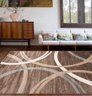 Rugshop Modern Wavy Circles Design Area Rug 6'6" x 9' Brown by TinyTreasures Baby Boutique