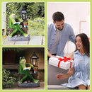 Outdoor Resin Reading Frog Statues, Solar Frog Garden Statues, Garden Frogs Outdoor Decor for Lawn, Balcony, Yard Decoration, Frog Gifts for Mom, Grandma, Wife by GreenHaven Gardens