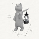 Solar Powered Garden Resin Statue Lights, 10 Inch Waterproof Outdoor Animal Cute Cat Figurine Lights, Suitable for Patios, Balconies, Lawns, Courtyards, Etc. (Walking01) by GreenHaven Gardens