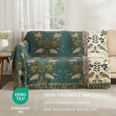 Boho Throw Blanket for Couch Sofa Bed, 100% Cotton Woven Quilt with Tassel 80”x90”, Super Soft Muslin Blanket with Bird Printed, Decorative Reversible Bed Blanket/Cover for All Seasons by CozyNest Decor
