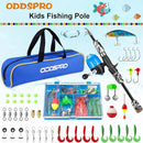 ODDSPRO Kids Fishing Pole Pink, Portable Telescopic Fishing Rod and Reel Combo Kit - with Spincast Fishing Reel Tackle Box for Girls, Youth by TinyTreasures Baby Boutique