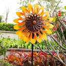 Sunflower Wind Spinners, 360 Degrees Swivel Metal Wind Sculptures, 76" Large Garden Pinwheels for Yard Lawn Patio Decor by GreenHaven Gardens