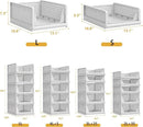 5 Pack Stackable Plastic Storage Basket Closet Organizer Bin Foldable Clothes Organizer Storage Drawer Shelf Container for Living room Bathroom Kitchen Office (3L+2S) by CozyNest Decor
