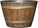 Classic Home & Garden Whiskey Barrel Planters - Wooden Finish Flower Planter Pot - Stylish Garden Pots - Indoor & Outdoor Resin Planters - Weather-Resistant Planting Pots (9" Oak Brown, Pack of 1) by CozyNest Decor