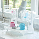 PopYum Glacier White Space Saving Drying Rack from 100% Recycled Bottles with Clear Frosted Silicone Drying Mat, countertop for Baby Bottles, Plastic Bags, Cups, Glass, tumblers, Compact by TinyTreasures Baby Boutique