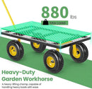 Homdox MAX 880 Lbs Garden Cart, Heavy Duty Foldable Mesh Steel Garden Wagon with 180° Rotating Handle and 10 Inch Tires, Pullable Yard Cart for Yard Garden Beach Farm, Yellow with Bag by GreenHaven Gardens