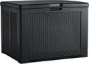 Rubbermaid Medium Resin Outdoor Storage Deck Box (74 Gal), Weather Resistant, Black, Deck Organization for Home/Backyard/Pool Chemicals/Toys/Garden Tools/Porch/Patio Cushions by GreenHaven Gardens