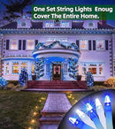 750 LED 246FT Christmas Lights Outdoor, Super Long Waterproof Christmas String Lights with 8 Modes, Christmas Tree Lights with Timer Memory for Fence Garden Xmas Wedding Party Decor Blue & Cool White