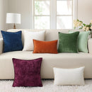 decorUhome Chenille Soft Throw Pillow Covers 26x26 Set of 2, Farmhouse Velvet Neutral Decorative Euro Pillow Covers with Stitched Edge for Couch Sofa Bed Home Decor, Mineral Yellow