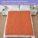 Bigacogo Chunky Knit Throw Blanket for Couch, 51x63 inches, 100% Hand Knitted with Thick Jumbo Chenille Yarn, Cozy Soft Large Rope Knot Cable Crochet Blankets for Sofa Bed Living Room, Terracotta by CozyNest Decor