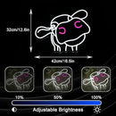 Cow Neon Sign Dimmable Tilted Cow Head LED Light Sign for Wall Decor USB Powered Funny Animal Neon Light for Farmhouse Bedroom Living Room Cafe Home Party Bar Animal Lovers (16.5 * 12.6 In) by CozyNest Decor
