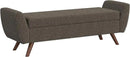HomePop Modern Storage Bench with Wood Legs Home Décor|Bench with Storage for Living Room & Bedroom - Dark Brown Boucle by CozyNest Decor