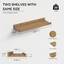 Floating Shelves Wall Mounted Set of 2, Modern Wall Shelves for Storage with Lip, Display Picture Ledge Shelf for Wall Decor Bedroom Living Room Bathroom Kitchen - Oak by TinyTreasures Baby Boutique