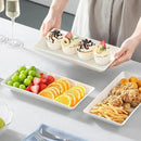 MALACASA 3 Tier Serving Trays for Party, Porcelain Serving Platters and Trays, 12 Inch Tiered Tray Stand, Fruit Tray, Trays for Serving Food, White Dessert Stand with Collapsible Sturdier Metal Rack by CozyNest Decor
