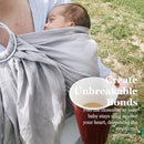 Ring Sling Baby Carrier, Soft Linen Cotton Baby Sling Carrier Newborn to Toddler, Baby Wrap Carrier for Plus Size Parents, Perfect Shower Gift, Grey by TinyTreasures Baby Boutique