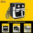 8.5QT Air Fryer, Upgraded Family Size Capacity, Visual Window, Square Basket Dials Stainless Steel Air Fryers, Reheat Leftovers, Easy Cooking for Healthier Breakfast & Dinner in Minutes by CozyNest Decor