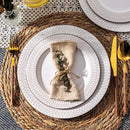 GBHOME Ceramic Dinnerware Sets,18 pcs Embossed Elegant Stoneware Plates and Bowls Sets, Housewarming Wedding Gift | Dishwasher & Microwave Safe | Dishes Set Service for 6 by CozyNest Decor