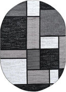 Rugshop Contemporary Modern Boxes for Home Office,Living Room,Bedroom,Kitchen Non Shedding Oval Area Rug 5' x 7' Gray by TinyTreasures Baby Boutique