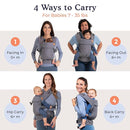 Beco Gemini Baby Carrier from Newborn to Toddler - Certified Ergonomic Newborn Baby Carrier for Infants and Children of 7-35 lbs - M Shape, Adjustable Seat, 100% Cotton (Geo Floral) by TinyTreasures Baby Boutique