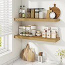 Fun Memories Floating Shelves for Wall, 32 Inch Rustic Wood Wall Mounted Shelves for Bathroom, Bedroom, Kitchen, Living Room, Deep Floating Shelves for Storage & Home Decor (Oak, Set of 2) by CozyNest Decor