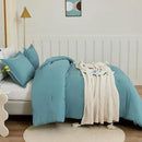 Litanika Comforters Grayish Teal Oversized Queen Size, 3 Pieces Lightweight Solid Bedding Comforter Set, All Season Fluffy Bed Set (98x98In Comforter & 2 Pillowcases) by CozyNest Decor