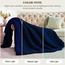 Carriediosa Chunky Knit Throw Blanket 60" X 80" Twin, 100% Hand Made Large Chenille Loop Yarn Soft Fluffy Throws for Couch Sofa Bed, Big Crochet Cozy Heavy Thick Cable Woven Blankets, Navy Blue by CozyNest Decor