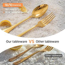 KINGSTONE Gold Silverware Set, 60-piece 18/10 Stainless Steel Flatware Set Cutlery Set for 12, for Kitchen, Home, Wedding, Party, Mirror Polished and Dishwasher Safe, Featured Gifts by CozyNest Decor