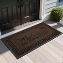 Yimobra Welcome Mat, Heavy Duty Sturdy Door Mats for Home Entrance Outdoor Indoor, Front Doormat for Outside Patio Floor Entry Porch Garage Office, Waterproof, Low Profile, 47 x 24, Coffee by CozyNest Decor