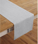 Solino Home Linen Soft Grey Table Runner 90 Inches Long - 100% Pure Linen 14 x 90 Inch Table Runner for Fall, Autumn, Thanksgiving - Fete by CozyNest Decor