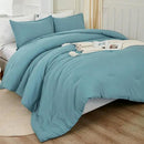 Litanika Comforters Grayish Teal Oversized Queen Size, 3 Pieces Lightweight Solid Bedding Comforter Set, All Season Fluffy Bed Set (98x98In Comforter & 2 Pillowcases) by CozyNest Decor