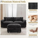 URRED Modular Sectional Sofa Comfy Cloud Couch, Modern Chenille Sofa Sleeper Deep Seat Couches with Ottoman/Pillows for Living Room (Black, 82.6''- L Shape) by CozyNest Decor