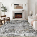 9x12 Area Rugs for Living Room Rug Washable: Modern Large Rug for Dining Room Bedroom Carpet Non Slip 9 by 12 Indoor Abstract Nursery Home Office Black Gold by TinyTreasures Baby Boutique