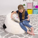 Posh Creations Cute Soft and Comfy Bean Bag Chair for Kids, Large, Animal - Ivory Cat by TinyTreasures Baby Boutique